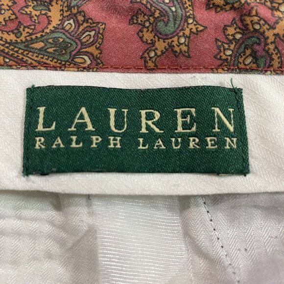 LAUREN RALPH LAUREN Wool Blend Pants Pleated Cuffed Windowpane Men Waist 35 Gray - Picture 11 of 11